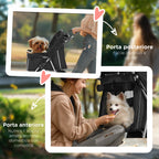 Folding Dog Stroller with Swivel Wheels and Brake, 75x45x97 cm, Black