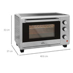 30L Electric Oven with 3 Cooking Functions, Adjustable Temperature and Timer, 1600W, Silver