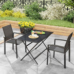 Outsunny Set of 2 Stackable Garden Chairs with Breathable Seat, in Aluminum and Textilene, 56x58x89 cm, Charcoal Gray
