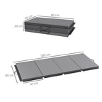 Foldable Gymnastics Mat, 5cm Thick and Non-Slip Fitness Mat, 180x80x5cm, Grey