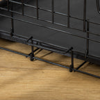 Pet Cage, Foldable Steel Double-Opening Dog and Cat Carrier, 76x46x52cm, Black