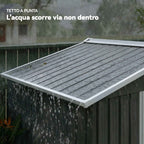 Outsunny Steel Garden Shed with 2 Sliding Doors, Black, 2.6 m²