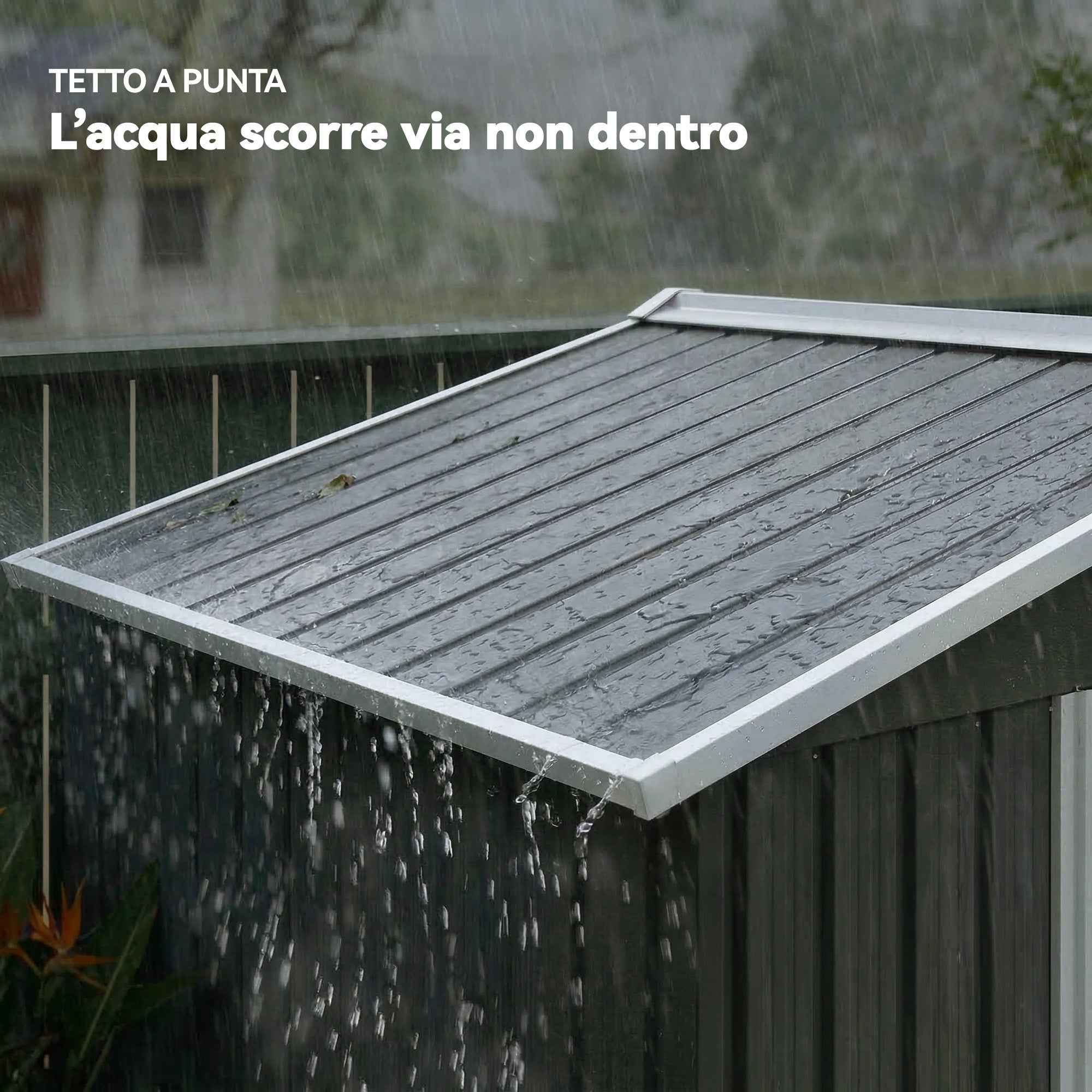 Outsunny Steel Garden Shed with 2 Sliding Doors, Black, 2.6 m²