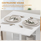 Folding Dining Table with 2 Drop-Leaf Tops and Shelves, Expandable, for 4 People, 120x60x75 cm, White
