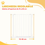 Extendable and Adjustable Dog Gate for Stairs and Doors, Made of Steel and ABS, 75-85x76 cm, White