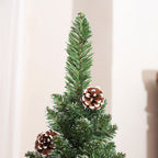 225cm Tall Snow-Covered Christmas Tree with 980 Branches, Pine Cones and Steel Base