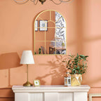 HOMCOM Modern Arched Wall Mirror 70x50cm for Bedroom and Living Room, Gold