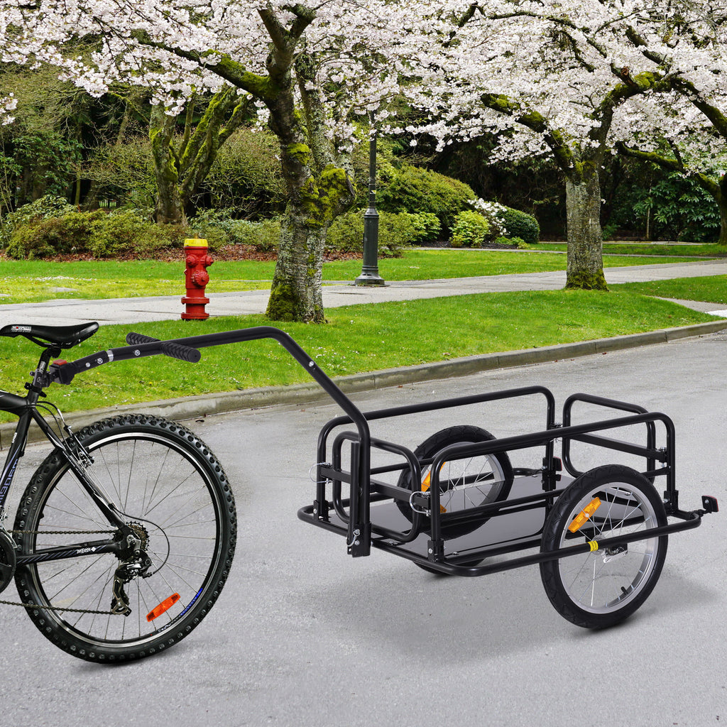 Folding Bike Trailer, 36kg Load Capacity, 156x72x82cm