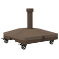 Umbrella Base with Wheels Fillable up to 20 kg for Ø22-38 mm Poles, 45x45x39 cm, Brown