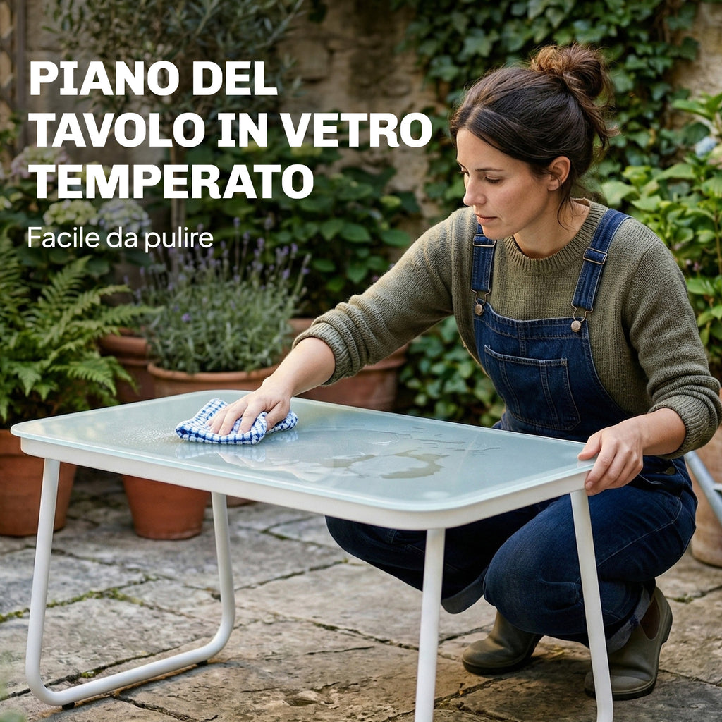 Outsunny 4-Piece Garden Set with Sofa, Armchairs, and Coffee Table, Khaki and White