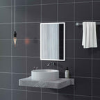 HOMCOM Rectangular Wall Mirror with Hooks, Glass and MDF, 50x70 cm, White