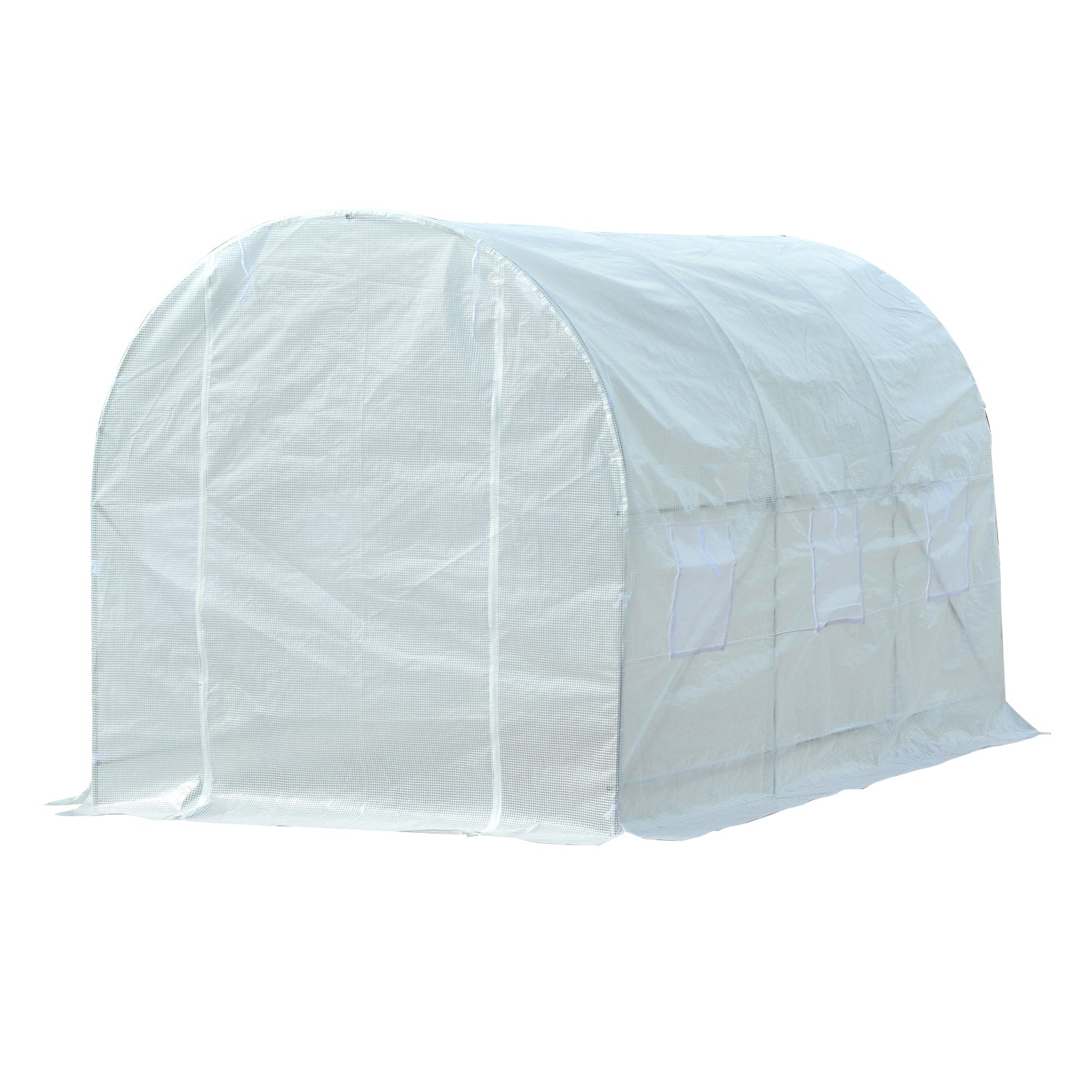 Outsunny Garden greenhouse tunnel for PI plants with iron, white, 350x200x200cm pipes - Borgè