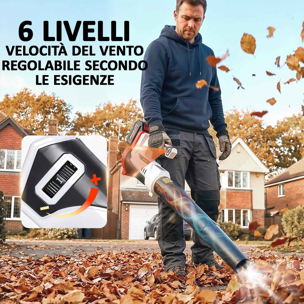 Outsunny Cordless Leaf Blower with 4000mAh Battery and Charger, 18V, Lightweight with 6 Speed Levels