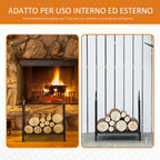 Fireplace Log Holder 25kg max for Indoor and Outdoor with 2 Handles, in Metal, 44.5x33x46.5 cm, Black