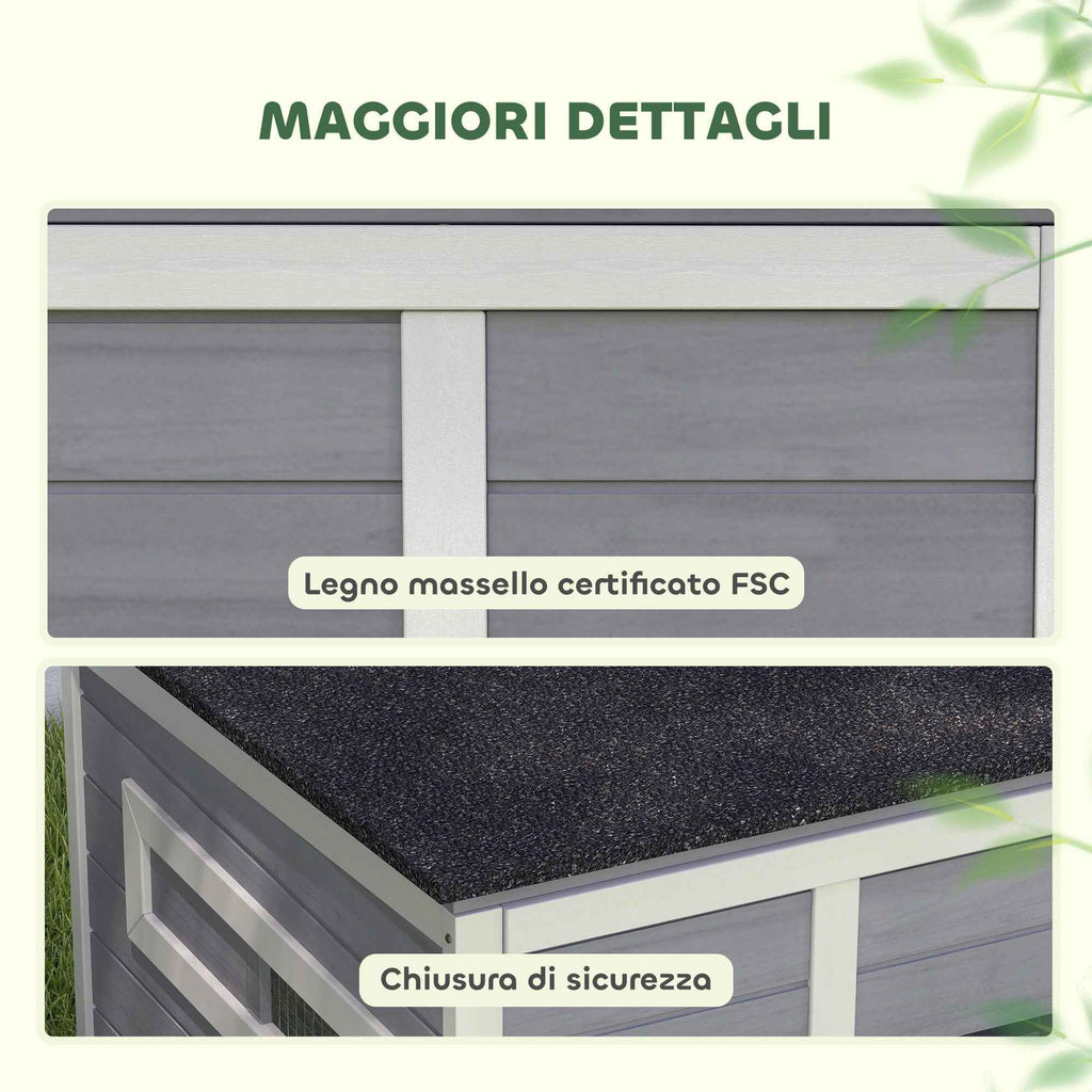 PawHut Duck House with Opening Roof, Windows and Ramp, Wooden, 93x70x72 cm, Multicolored