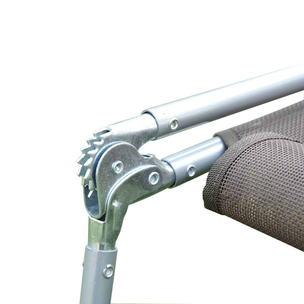 Outsunny Folding Sun Lounger with Reclining Backrest and Cushion, 182 x 56 x 24.5 cm, Brown and Silver