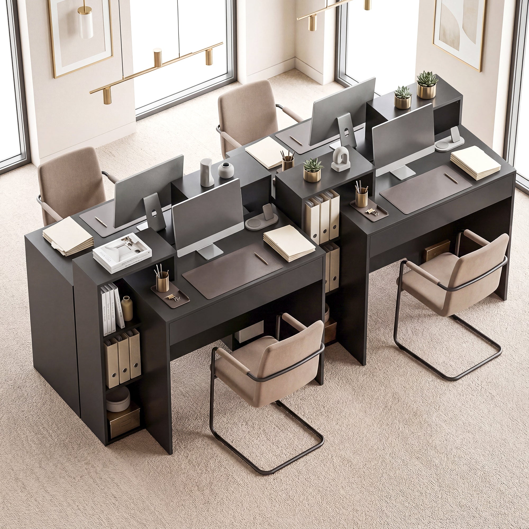 HOMCOM Modern PC Desk with 3 Open Shelves and Drawer, Black Wood, 100x40x90 cm