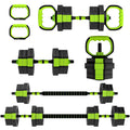 SPORTNOW 6-in-1 Multifunction Gym Weight Set, 20kg Total, Made of Plastic and Sand, 125x18x18 cm, Green