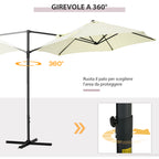 Cantilever Garden Umbrella 2.6x2.5 m with 360° Rotation and Crank, Beige