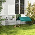 PawHut Outdoor and Indoor Rabbit Cage with Roof, 185x75x75 cm, Green