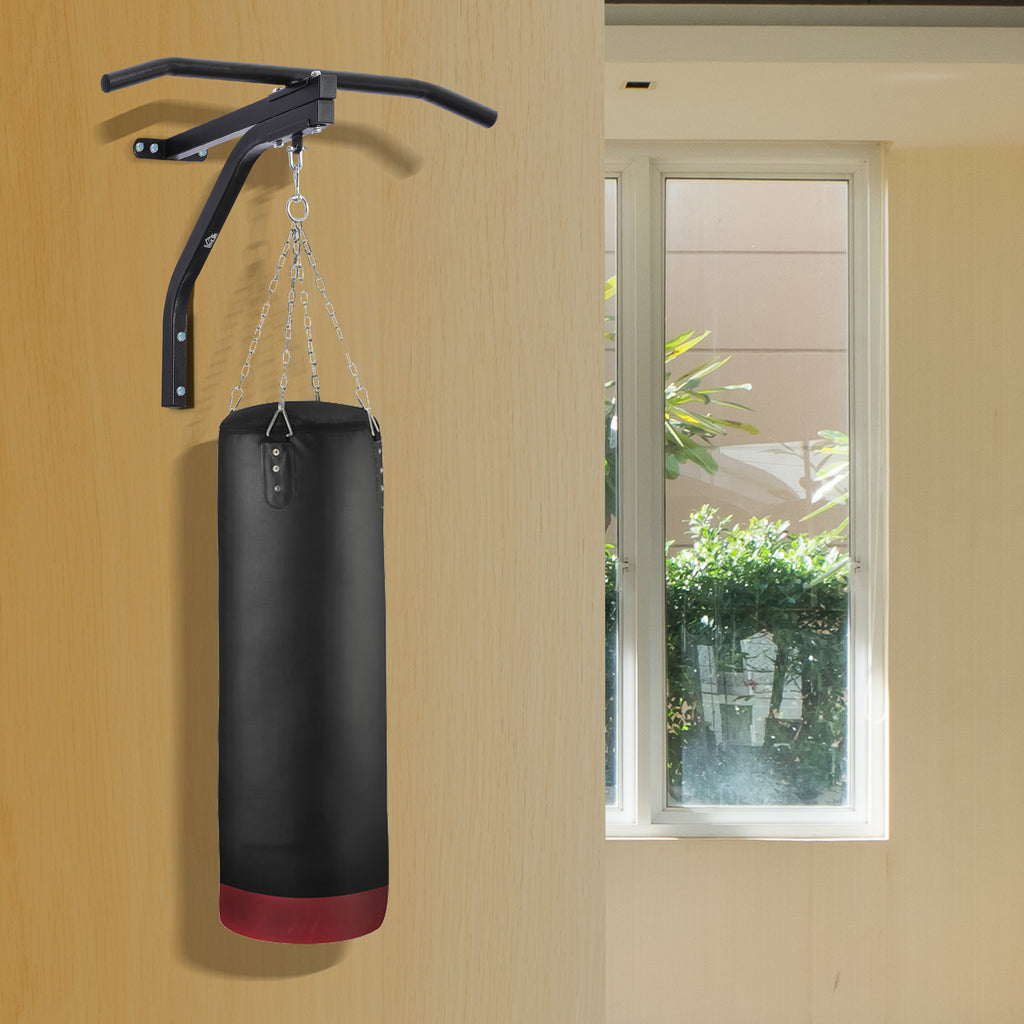Punching Bag Stand Bracket with Pull Up Bar, 93x47x51cm, Black