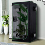 600D Oxford Hydroponic Tent with 5 Adjustable Vents and Window, Hydroponic Growing Greenhouse with Cable Hole for Indoor, 80x80x160cm, Black