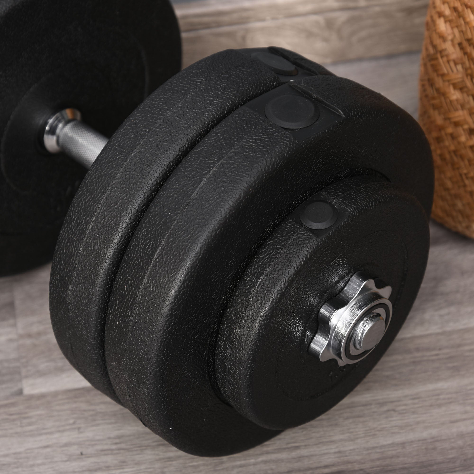 50kg Dumbbell Set (8x5kg, 4x1.5kg), Gym Weights with 12 Discs of 1.5kg, 5kg, 25mm, for Home Training