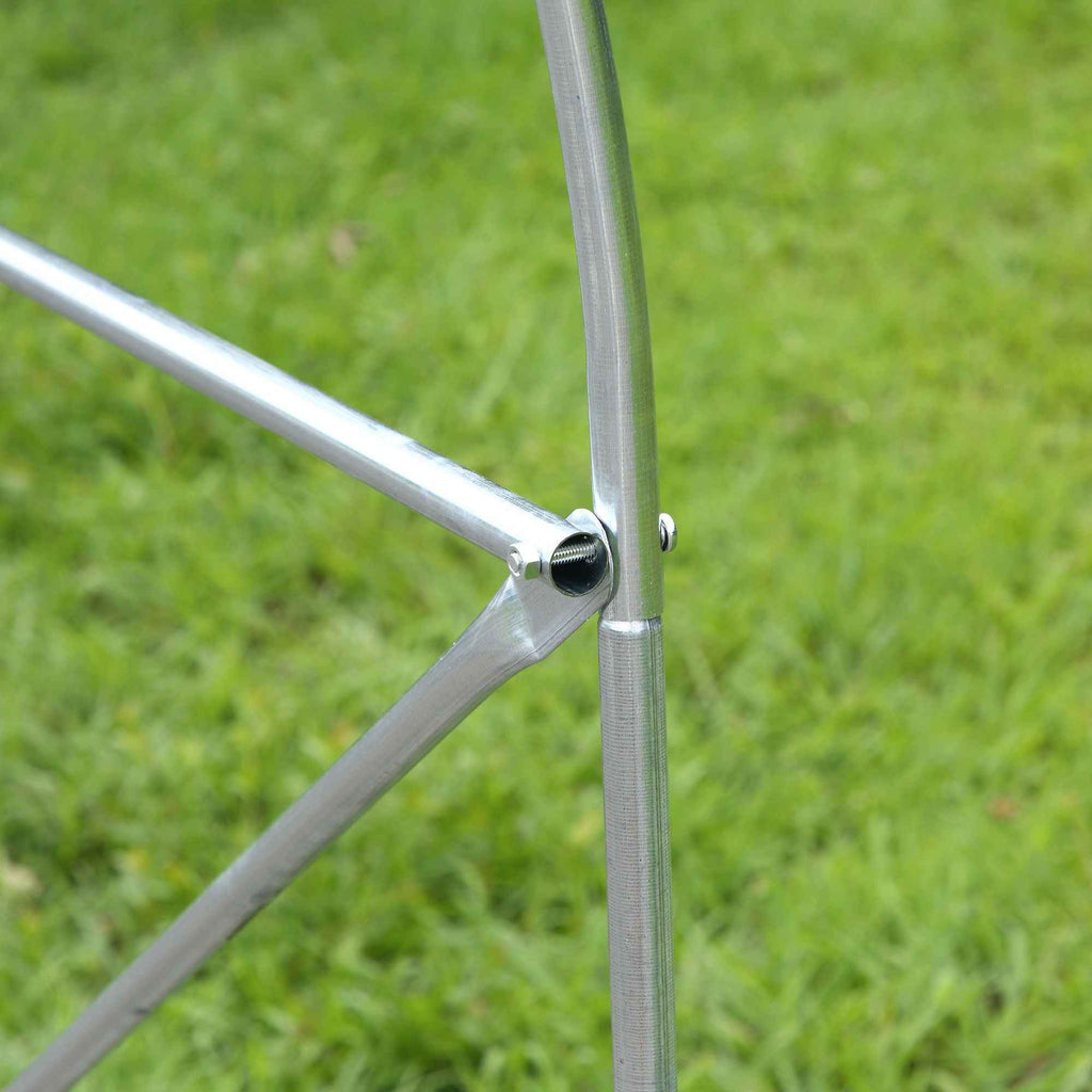 Outsunny UV-Proof Tunnel Greenhouse with 6 Mesh Windows and Roll-Up Entrance, Metal and PE, 4x2x2 m, White