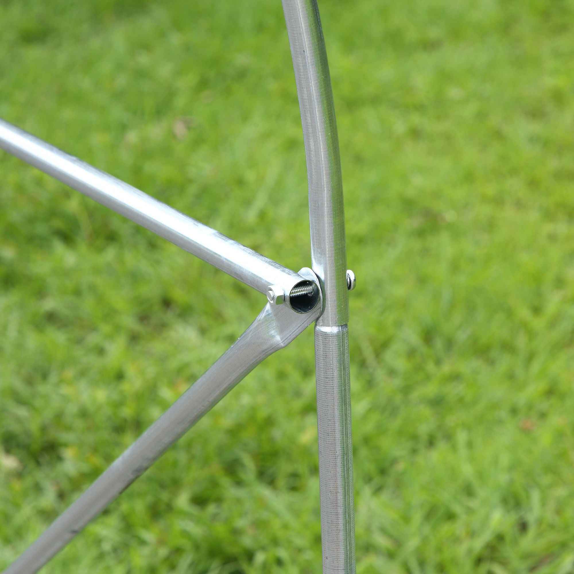 Outsunny UV-Proof Tunnel Greenhouse with 6 Mesh Windows and Roll-Up Entrance, Metal and PE, 4x2x2 m, White