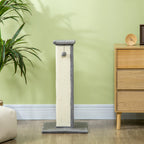 Scratching Post for Cats with Ball, Sisal Pole and Plush Cover, 41x41x81 cm, Gray