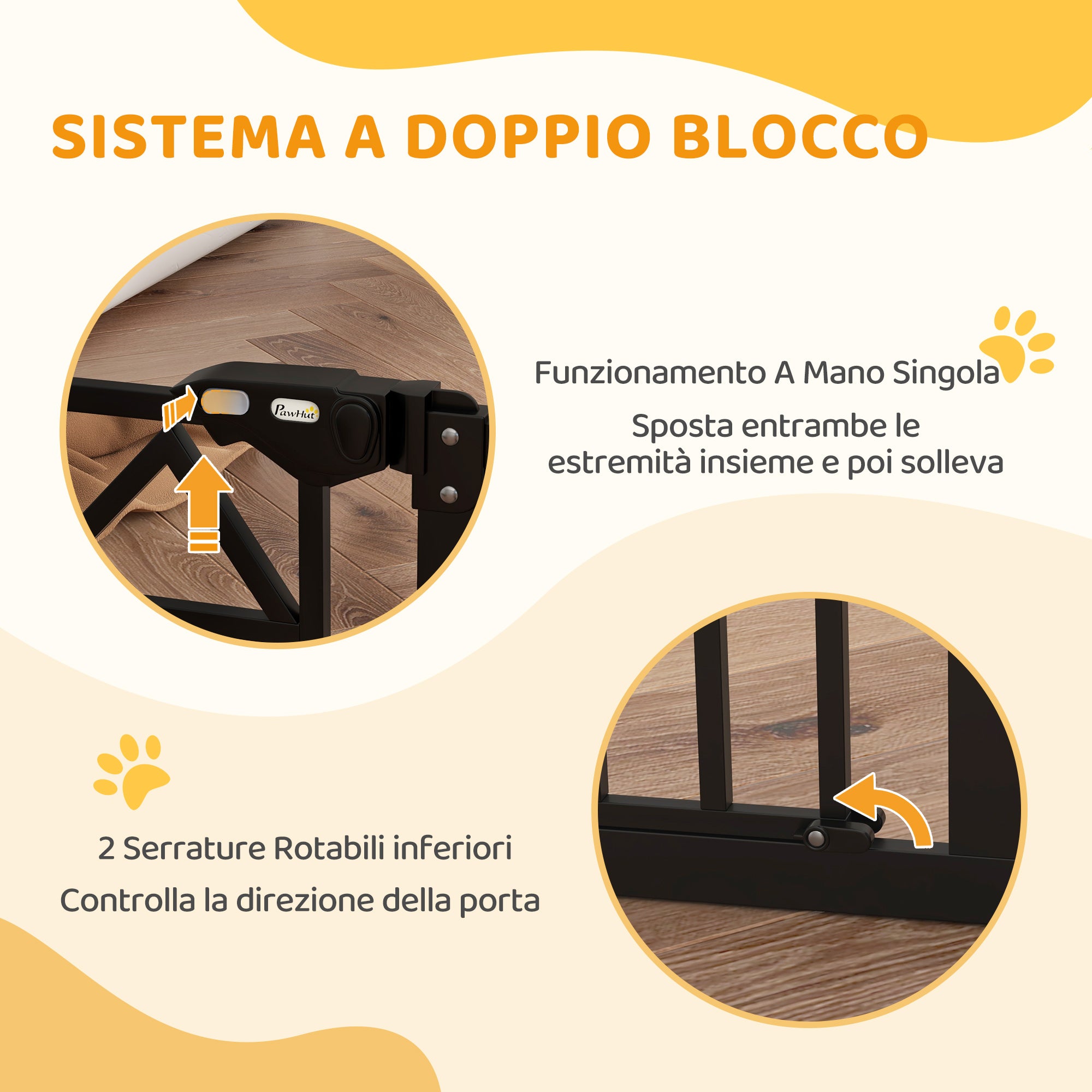 Dog Gate with 4 Adjustable Screws and Adhesive Tape, Metal and Plastic, 74-100x76 cm, Black