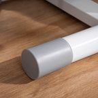 Stepper with LCD Monitor, Adjustable Handlebar and Elastic Bands, Made of Steel and ABS, White and Grey