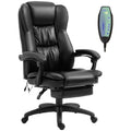 Vinsetto Height Adjustable Office Chair with 6 Massage Points, in Faux Leather, 68.5x68.5x113-121 cm, Black - Borgè
