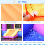 Inflatable Bouncy Castle for Kids Garden, Inflatable Water Park with Slide, Trampoline and Pool, Multicolor, 280x 250x170cm - Borge' Group Limited