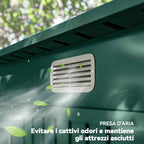 Outsunny Steel Tool Shed with 2 Vents and Latch, 249x121x183 cm, Green