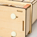 Wooden Advent Calendar with 24 Drawers to Fill, Christmas Village Decoration and Lights, 44x10x37cm