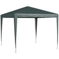 Outsunny Garden Gazebo 2.7x2.7 m with Pegs and Ropes, Steel Frame and PE Coating, Dark Green