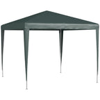Outsunny Garden Gazebo 2.7x2.7 m with Pegs and Ropes, Steel Frame and PE Coating, Dark Green