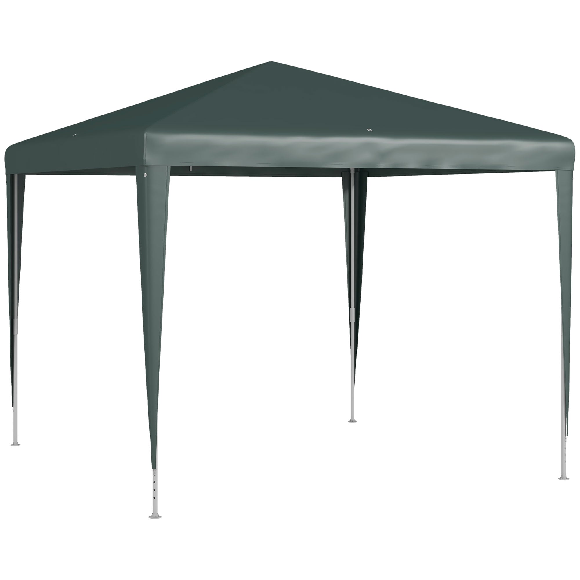 Outsunny Garden Gazebo 2.7x2.7 m with Pegs and Ropes, Steel Frame and PE Coating, Dark Green