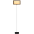 Modern Floor Lamp with Double Lampshade and Foot Switch, Ø33 x 152.5 cm, Black