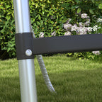 Adjustable Elastic Trampoline Ladder with 3 or 2 Steel Steps, 97x32cm, Silver - Borgè