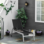 Outsunny Aluminum and Texteline Sun Lounger | Adjustable Backrest, Black and Gray, 2 Wheels | 169 x 65 x 102 cm