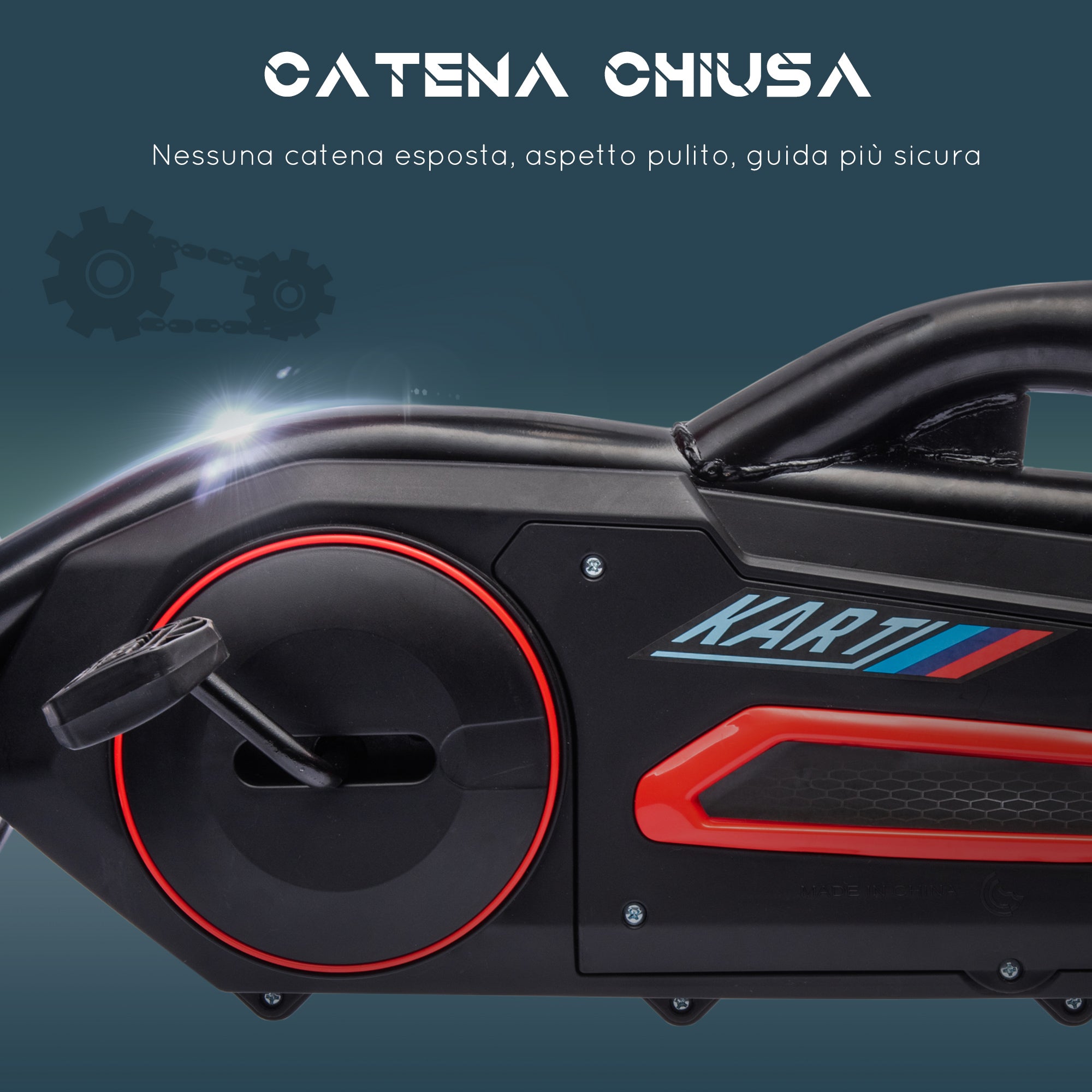 Pedal Go Kart for Kids Ages 3-8 with Adjustable Seat and EVA Wheels, 100x58x58.5 cm, Red and Black