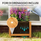 Planter with Trellis for Climbing with Drainage Hole and Lining, Wooden, 40x40x120 cm, Brown