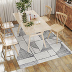 Modern Non-Slip Rug with Geometric Lines, in Multicolored Polyester, 230x160x0.7 cm