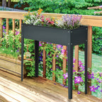 Outsunny Outdoor Fioriera Metal raised with 3 drainage holes, 100x30x80 cm, gray - Borgè