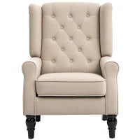 French Style Living Room Armchair with Padded Seat and Cushions, Polyester, 74x86x102 cm, Beige