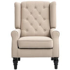 French Style Living Room Armchair with Padded Seat and Cushions, Polyester, 74x86x102 cm, Beige