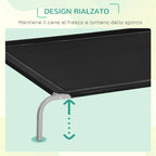 Indoor and Outdoor Dog Bed, Capacity up to 32kg, Breathable Fabric, 130x90x20cm, Black - Borge' Group Limited