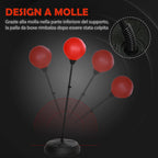 Floor Punching Ball for Kids 5-10 Years Old with Gloves and Adjustable Height, Red